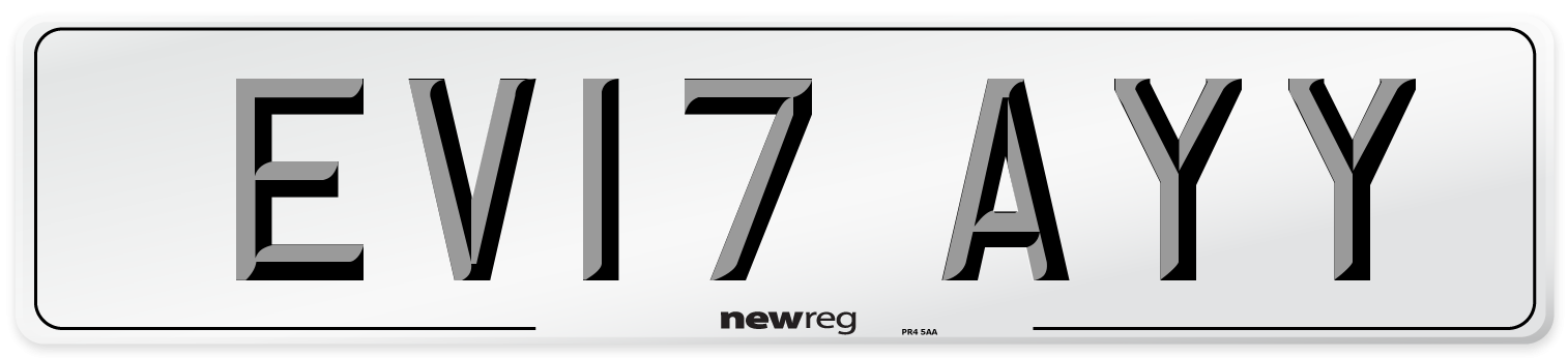 EV17 AYY Number Plate from New Reg